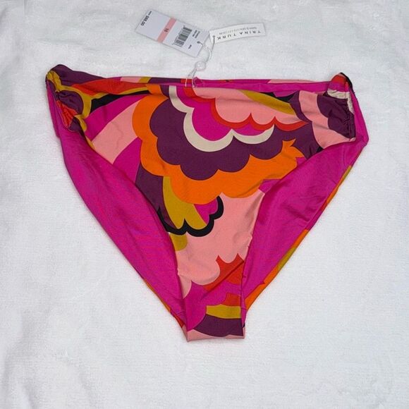 TRINA TURK SWIM Fan Faire V-Wire Side Cutout High Waist Swim Bottom Size 10 - Picture 6 of 8